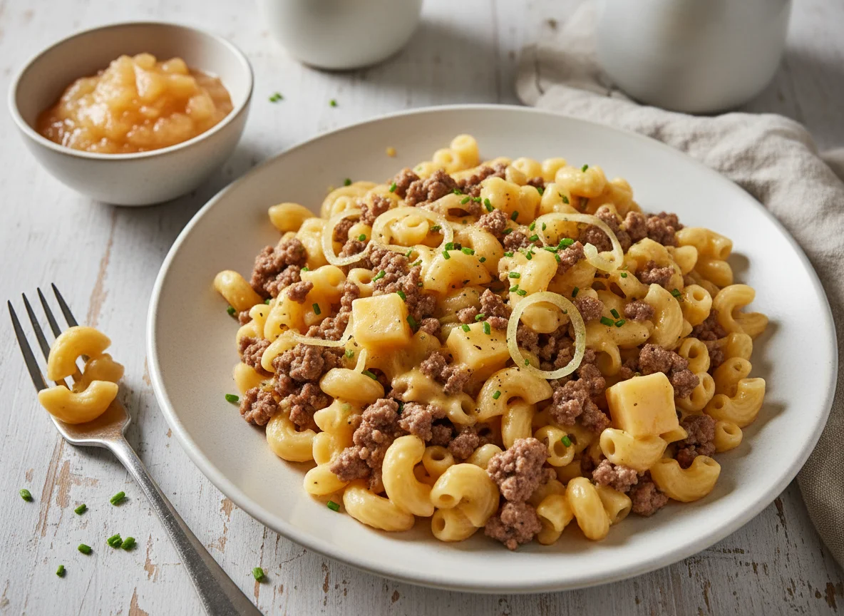 Älplermagronen mit Hackfleisch photo