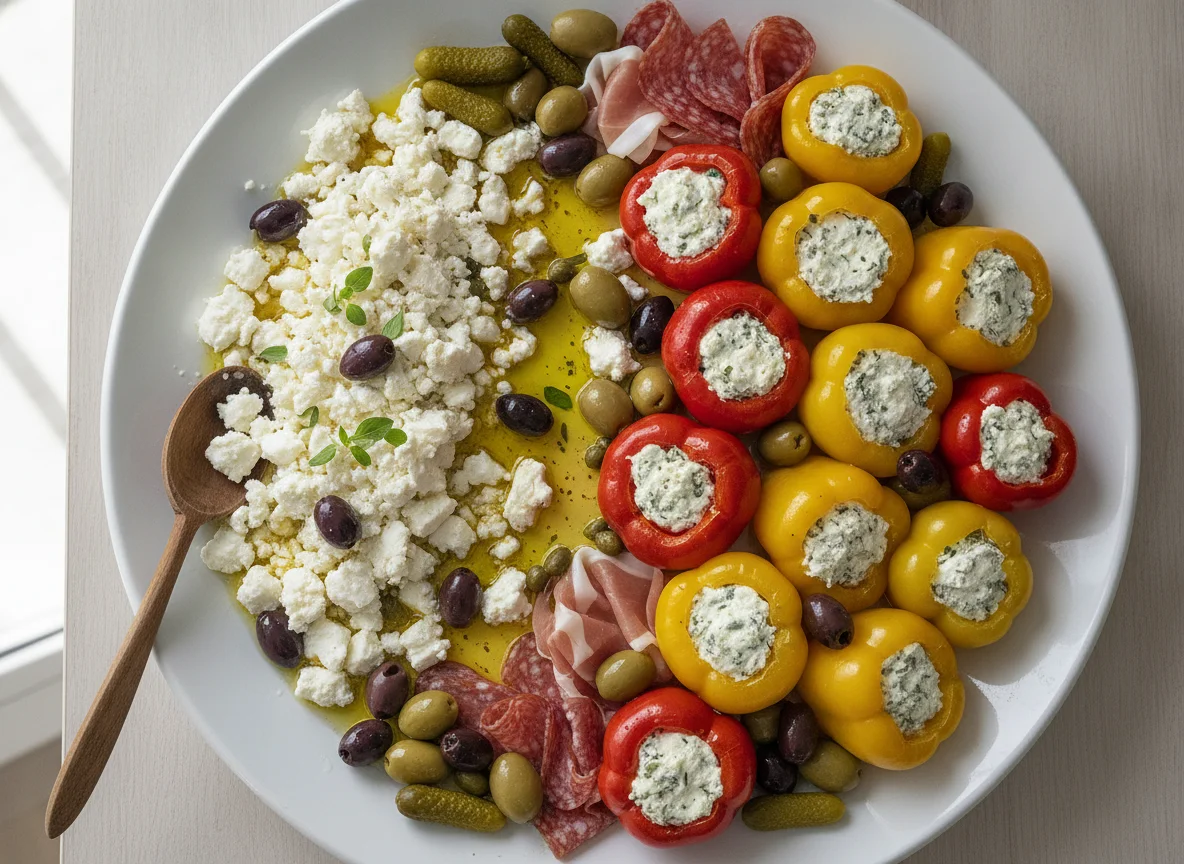 Antipasti und Feta-Salat photo