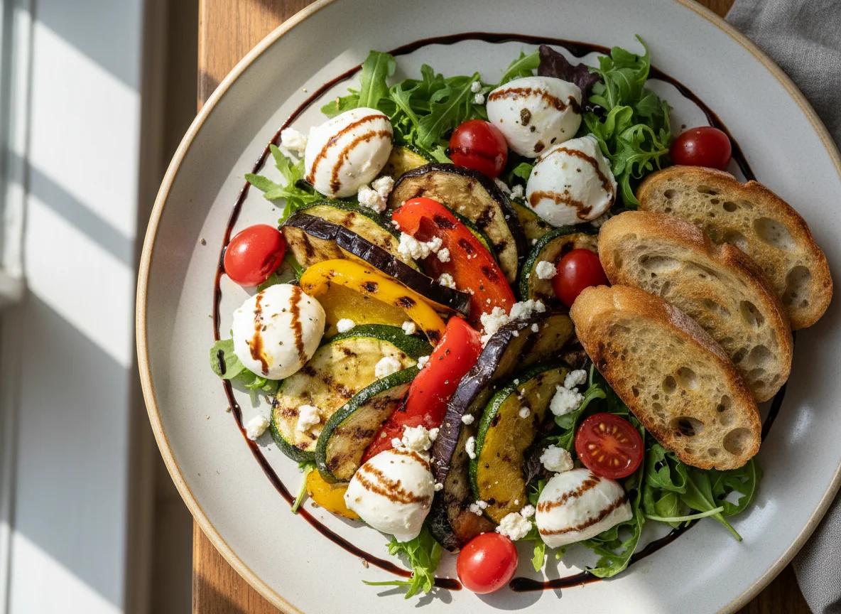 Antipasti-Platte mit Brot photo