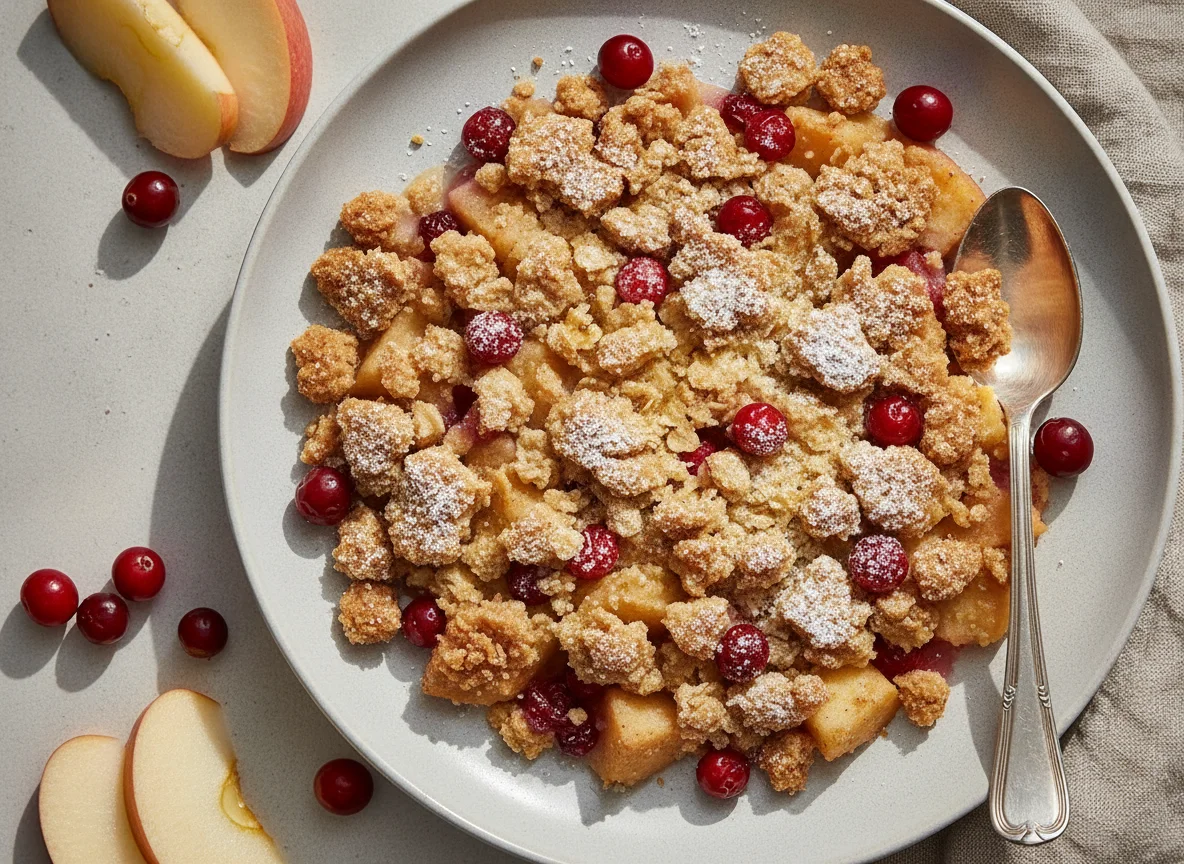 Apfel-Cranberry-Crumble photo