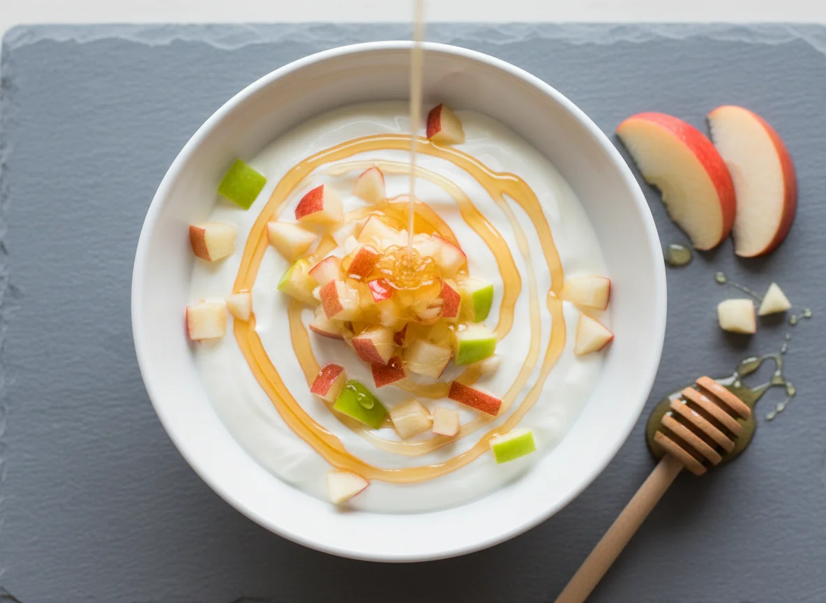 Apfel-Joghurt mit Honig photo