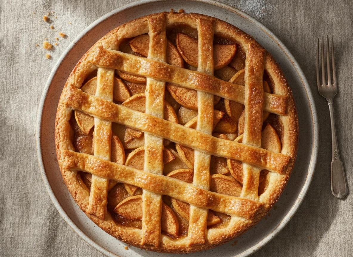 Apfelkuchen mit Gitter photo