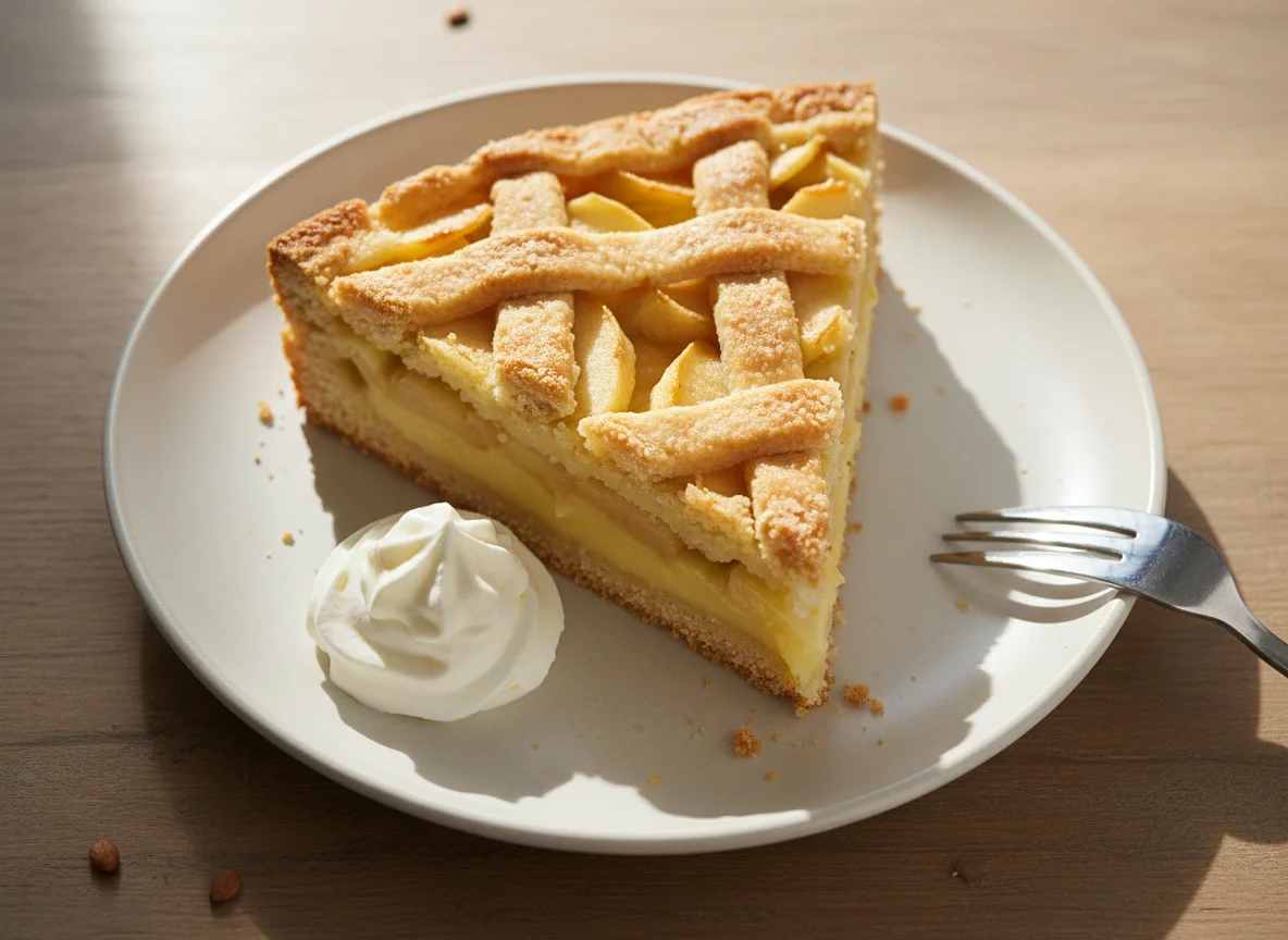 Apfelkuchen mit Vanillepudding photo