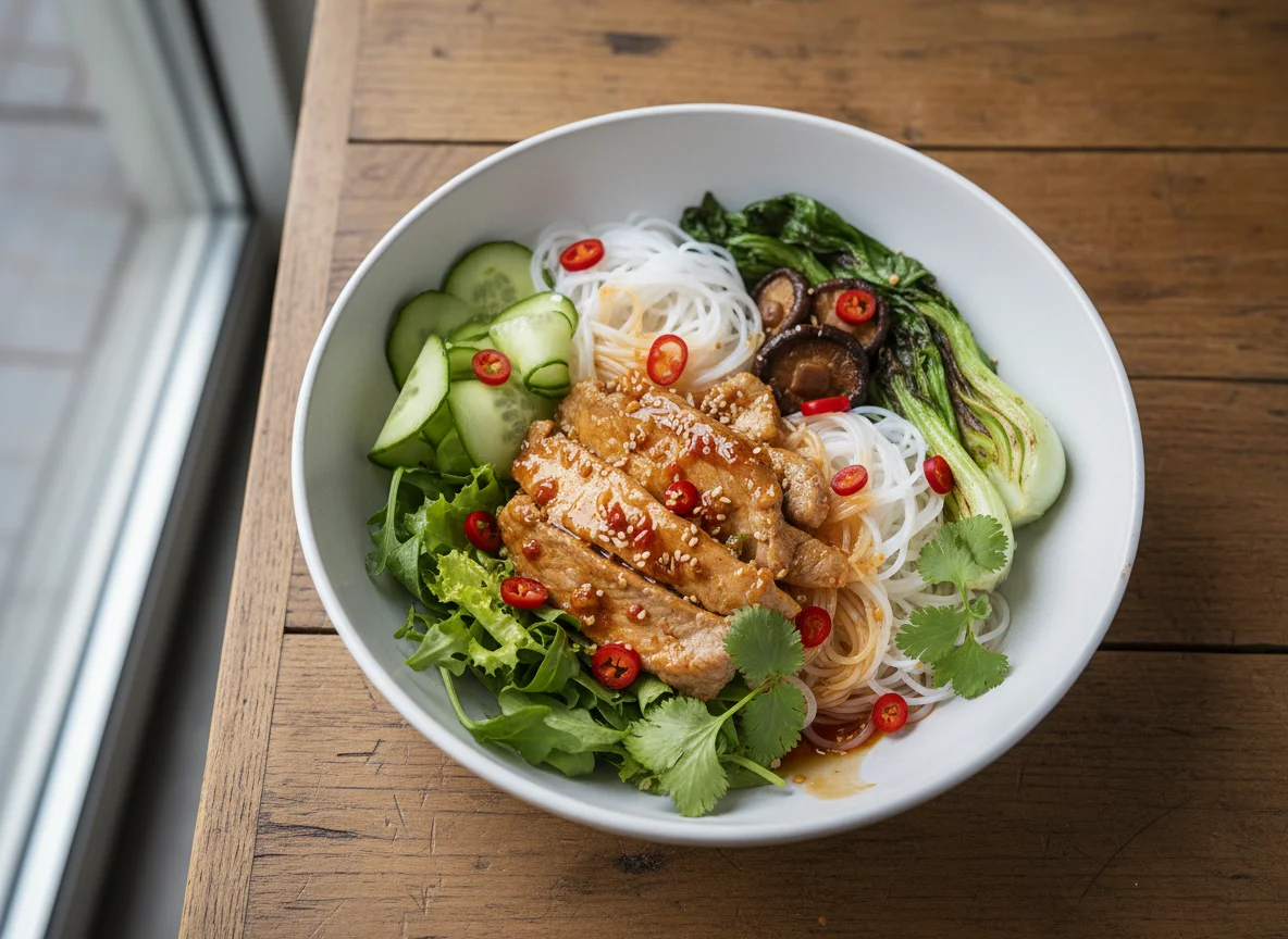 Asiatische Fleisch-Bowl photo