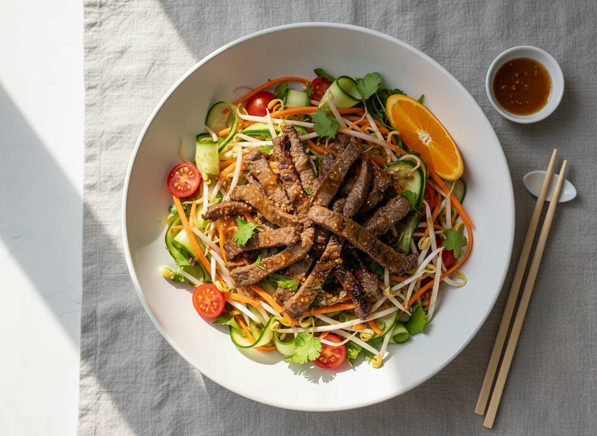 Asiatischer Salat mit Rindfleisch photo