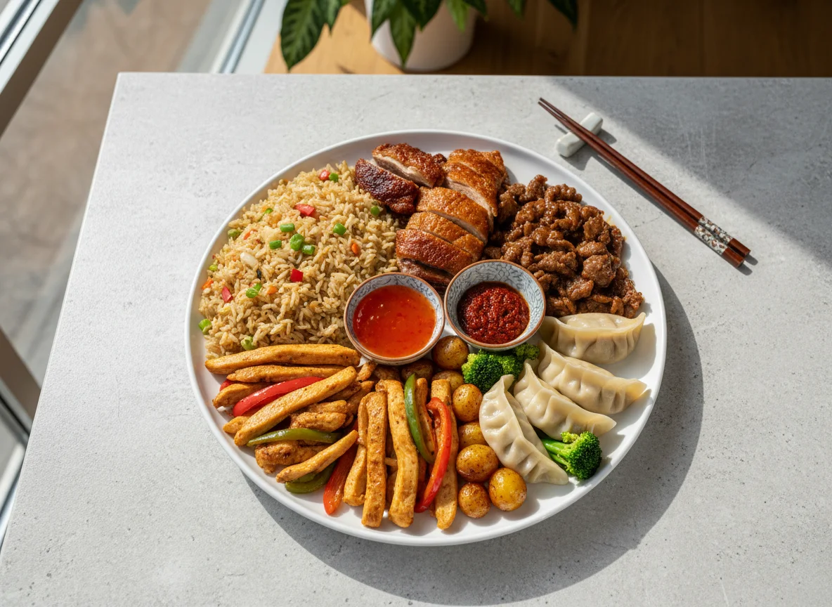 Asiatisches Buffet-Teller photo