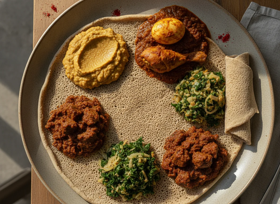 Äthiopische Injera Platte photo