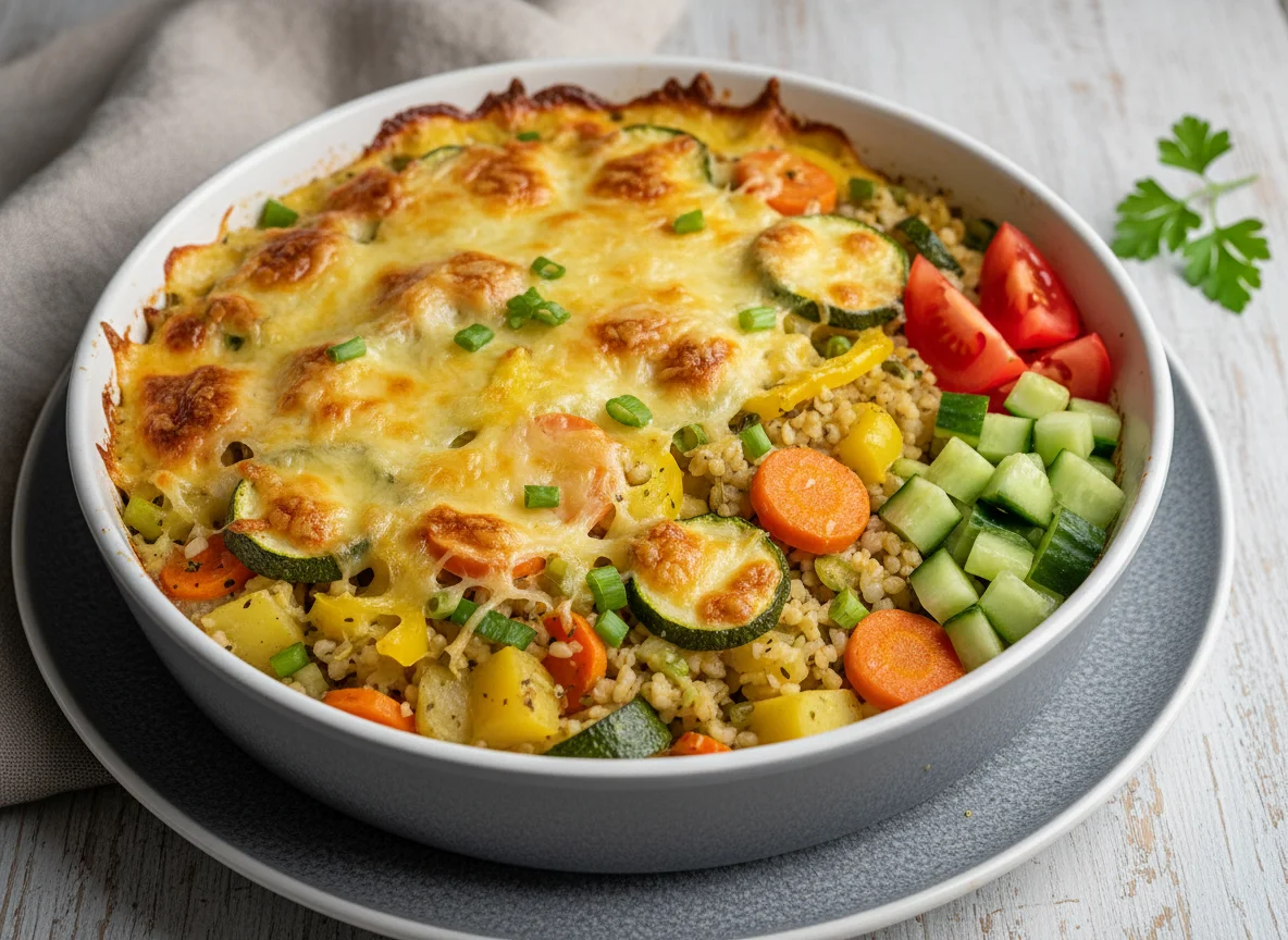 Auflauf mit Bulgur und Gemüse photo