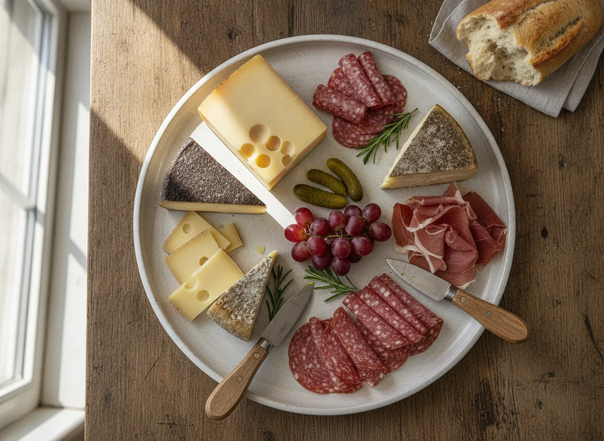 Aufschnittplatte mit Käse photo