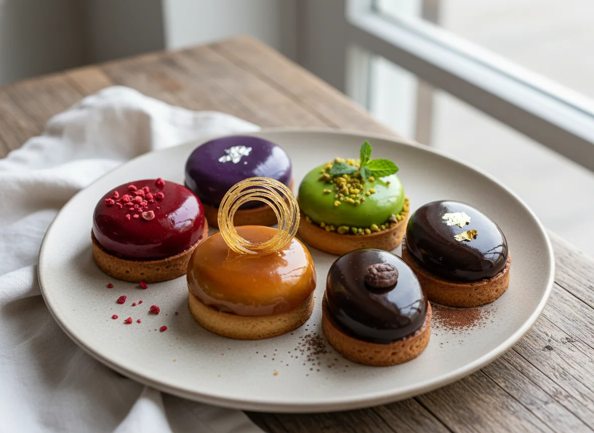 Auswahl an französischen Patisserie-Törtchen photo