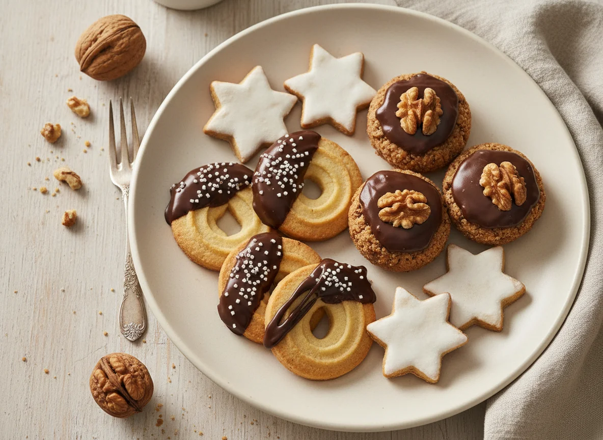 Auswahl an Weihnachtsplätzchen photo