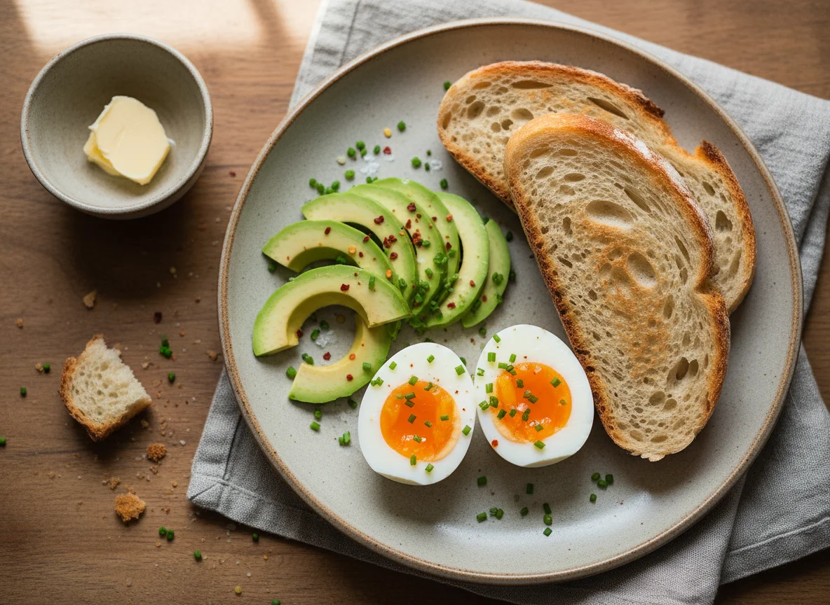 Avocado, Eier und Brot photo