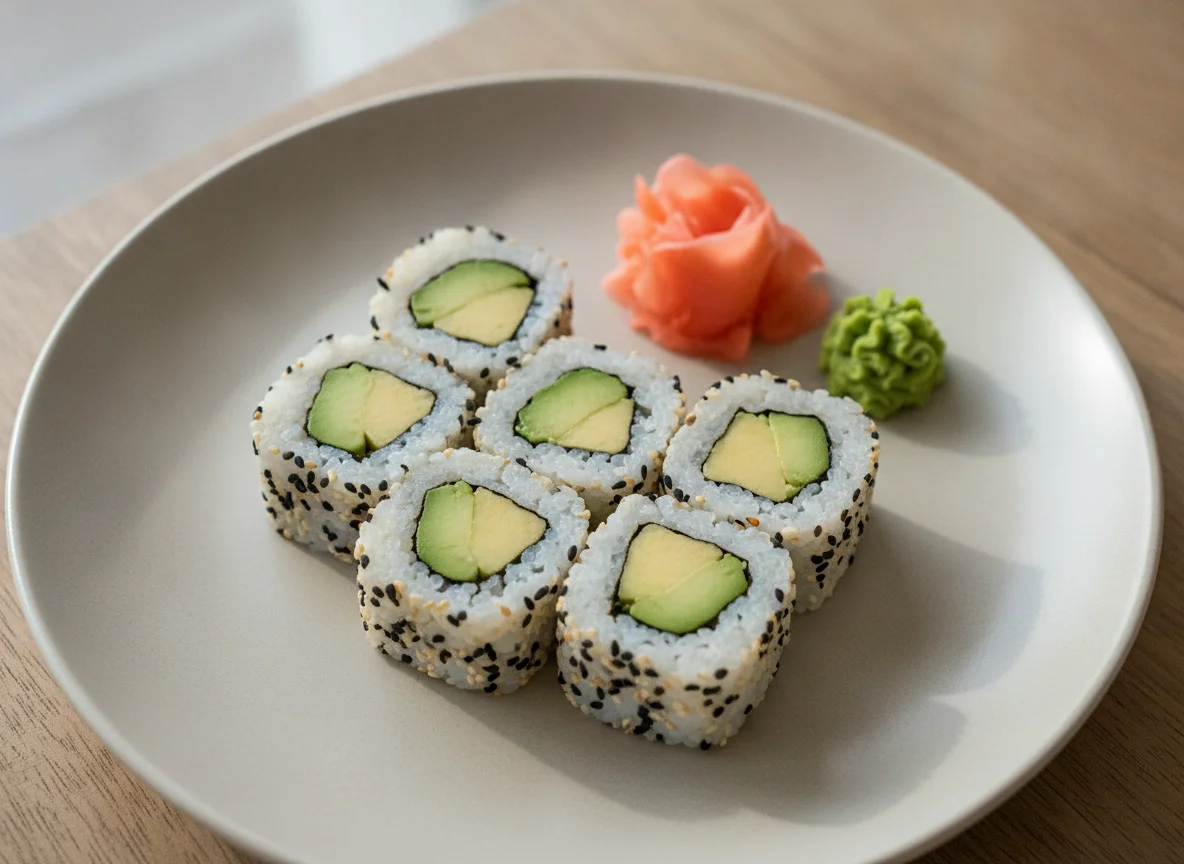 Avocado Inside-Out Sushi (Uramaki) photo