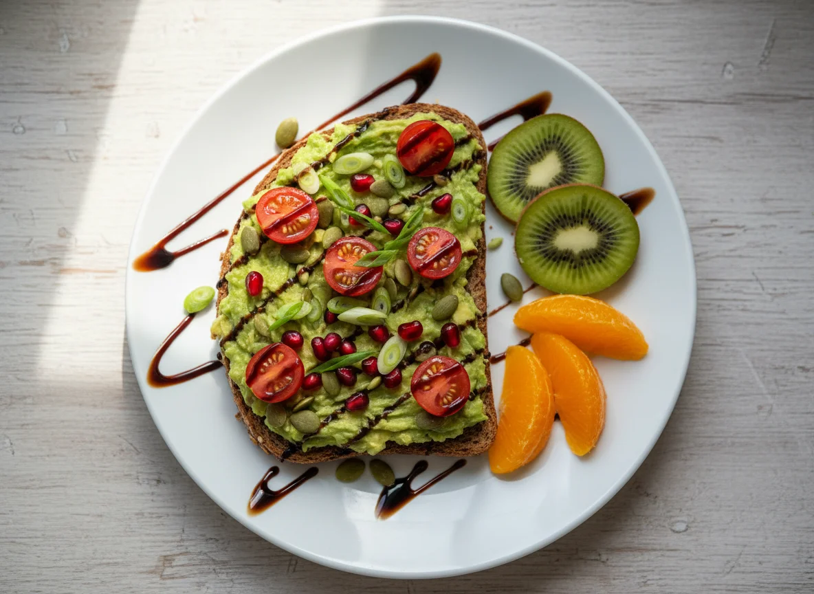 Avocado Toast mit Toppings photo