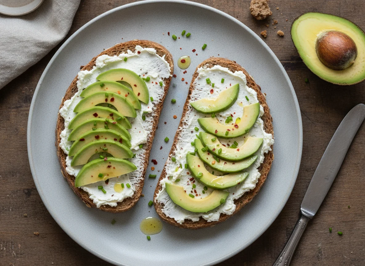 Avocadobrot auf Vollkornbrot photo