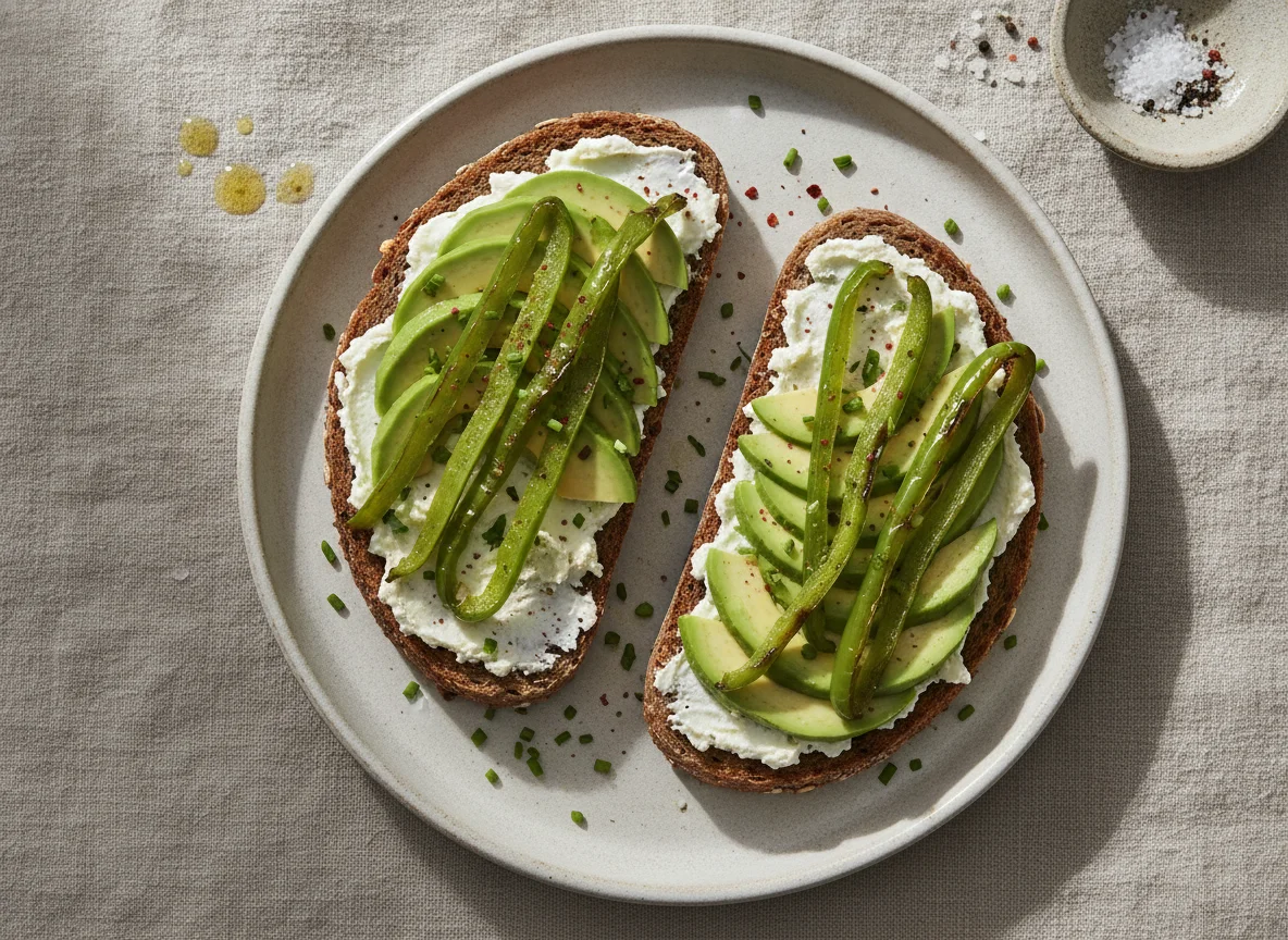 Avocadobrot mit Paprika photo