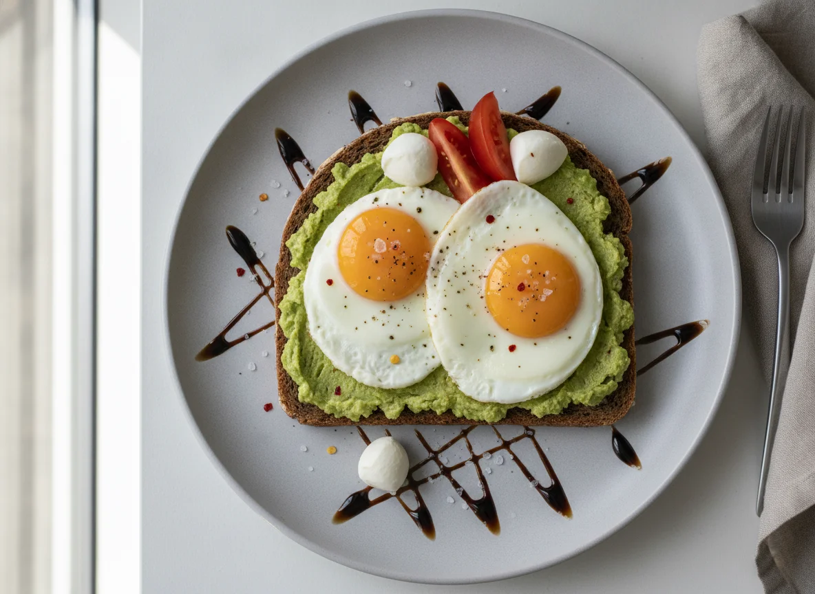Avocado-Brot mit Spiegelei photo