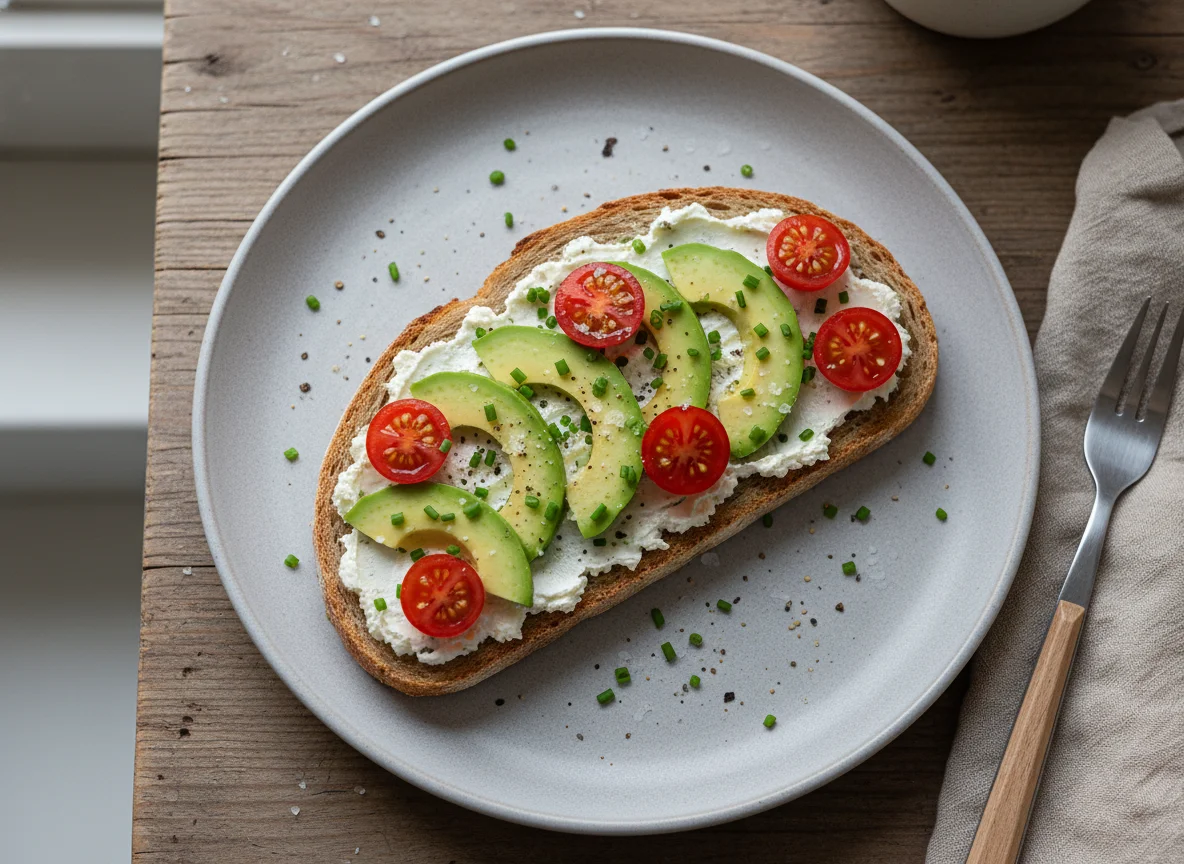 Avocado-Brot mit Tomaten photo