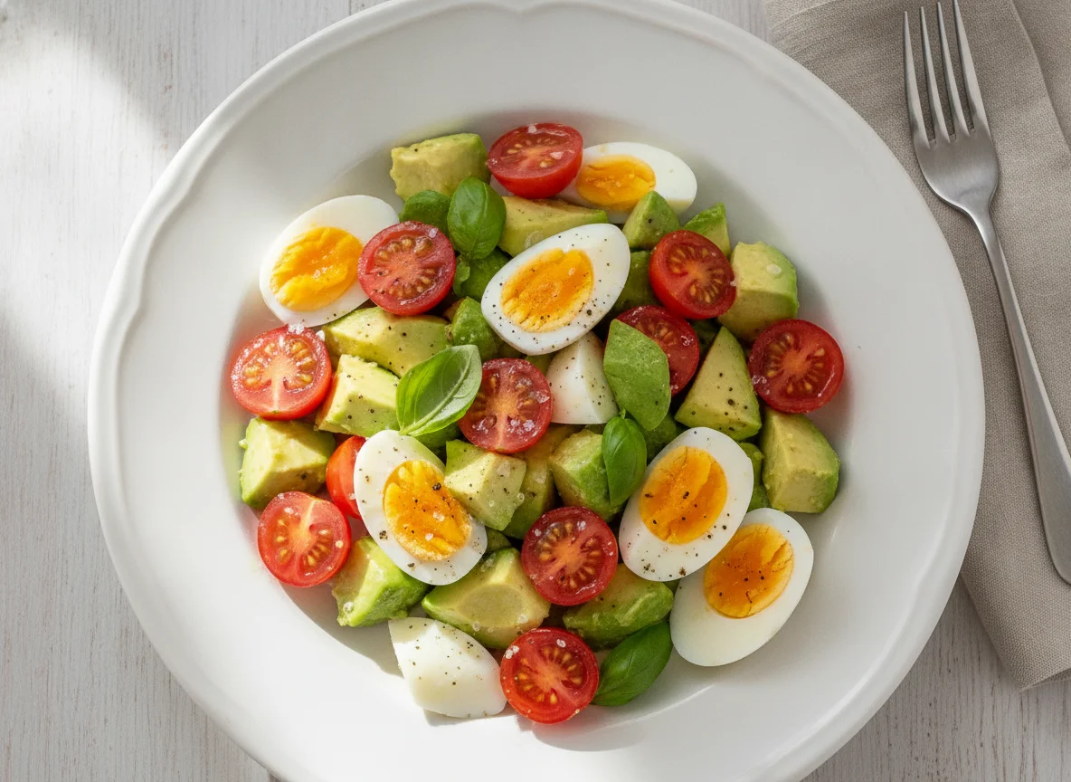 Avocado-Ei-Salat mit Kirschtomaten photo