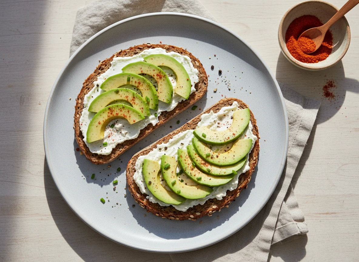 Avocado-Frischkäse-Brote photo