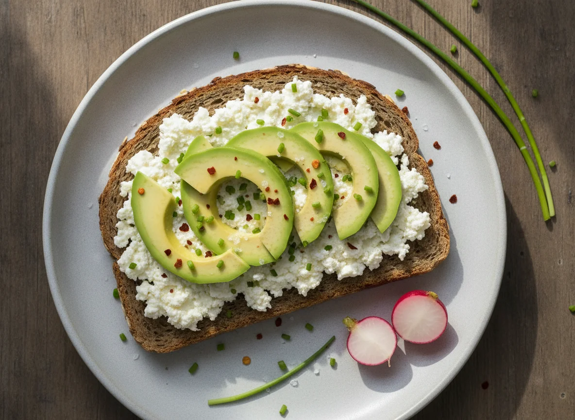 Avocado-Hüttenkäse-Brot photo