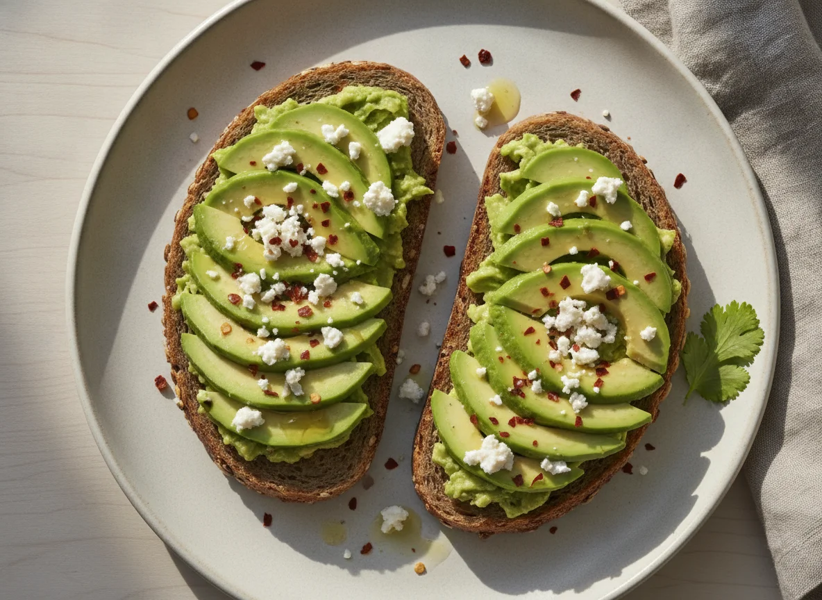 Avocado-Toast mit Feta photo