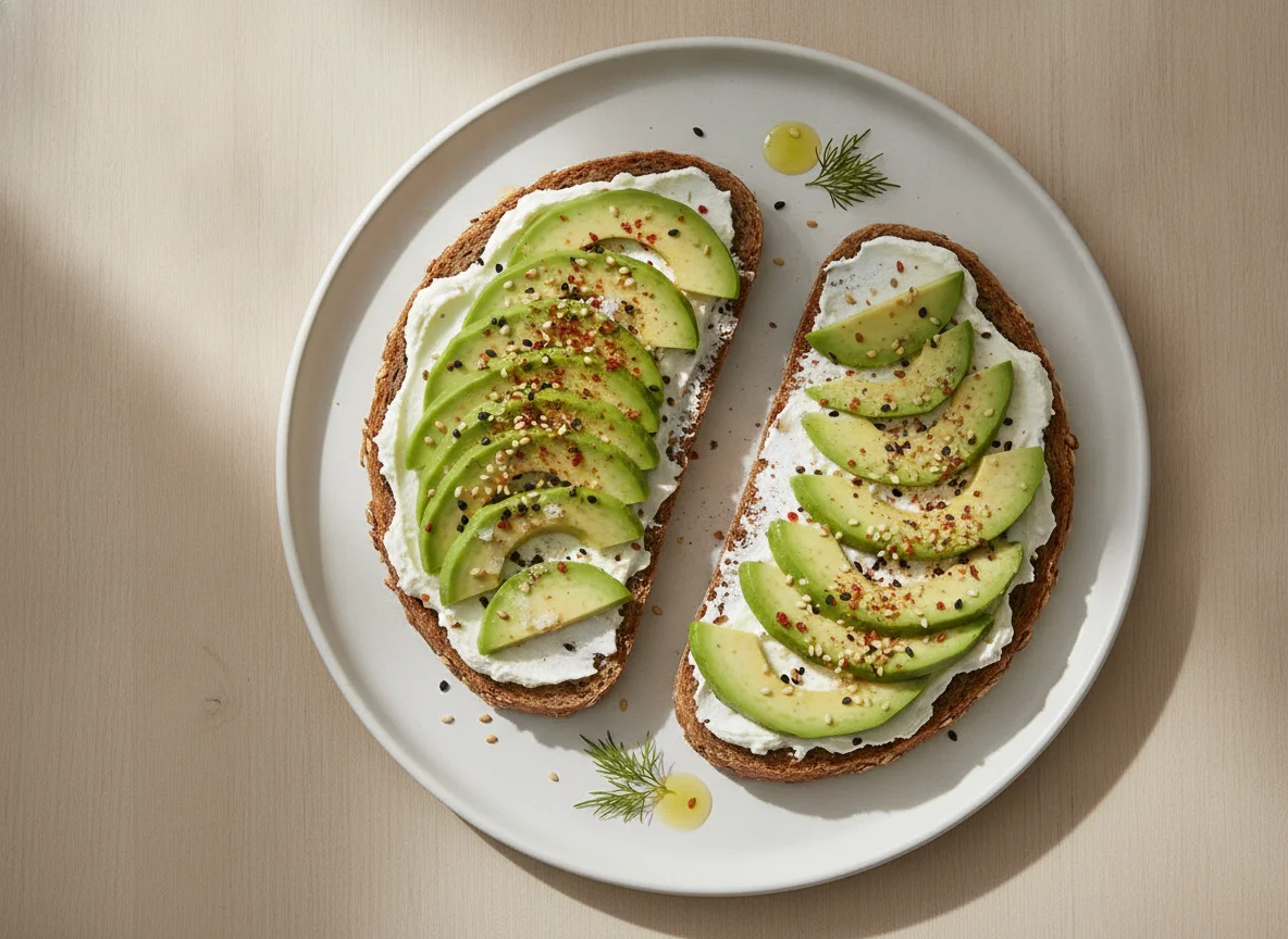 Avocado-Toast mit Sesam photo
