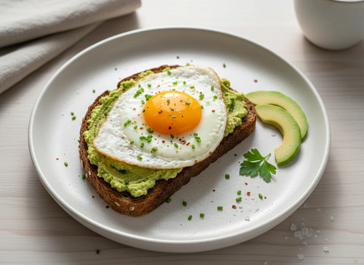 Avocado-Toast mit Spiegelei photo