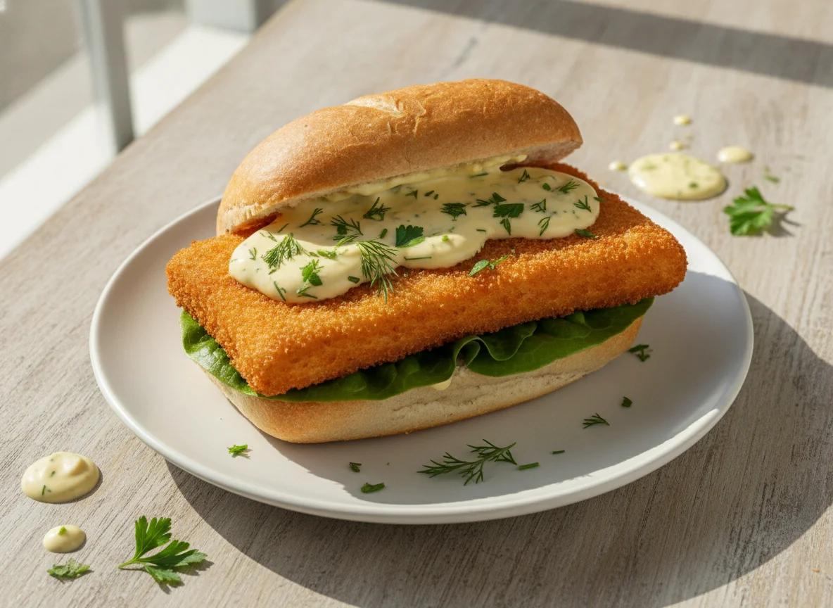 Backfischbrötchen mit Remoulade photo