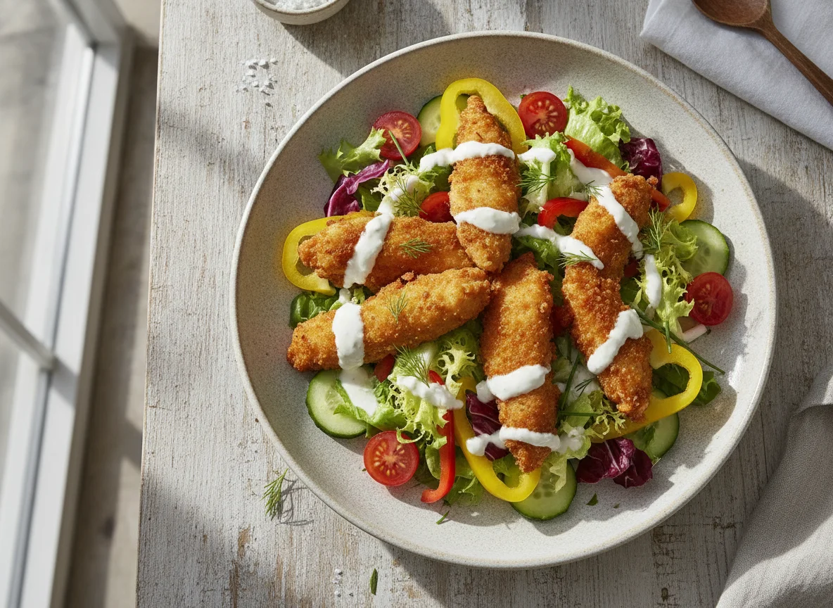Backhendlsalat mit Joghurtdressing photo