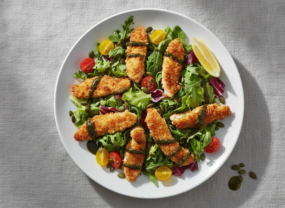Backhendlsalat mit Kernöl photo