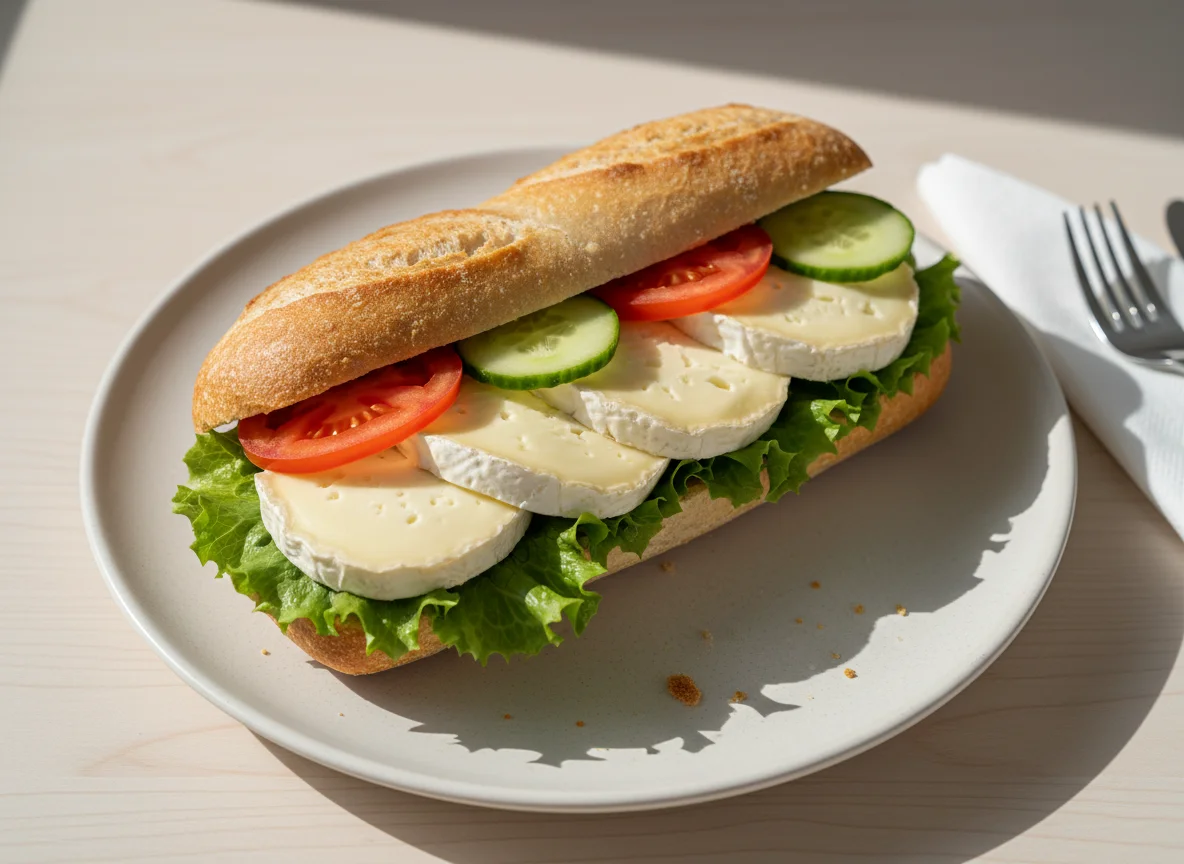 Baguette mit Camembert photo