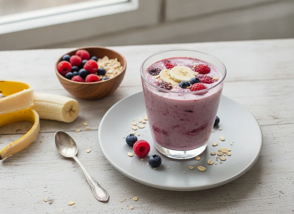 Bananen-Beeren-Smoothie photo