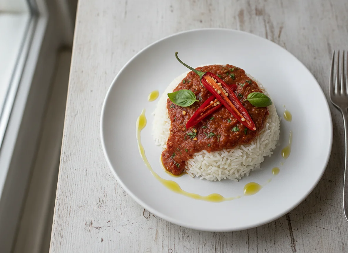 Basmati Reis mit Sauce photo
