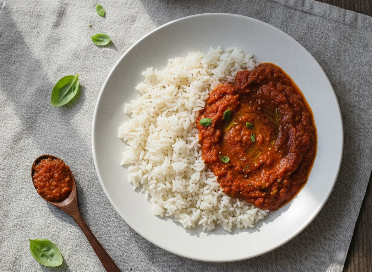 Basmati Reis mit Tomatensauce photo