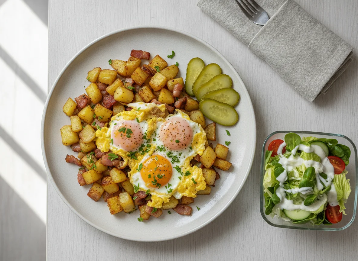 Bauernfrühstück mit Beilagensalat photo