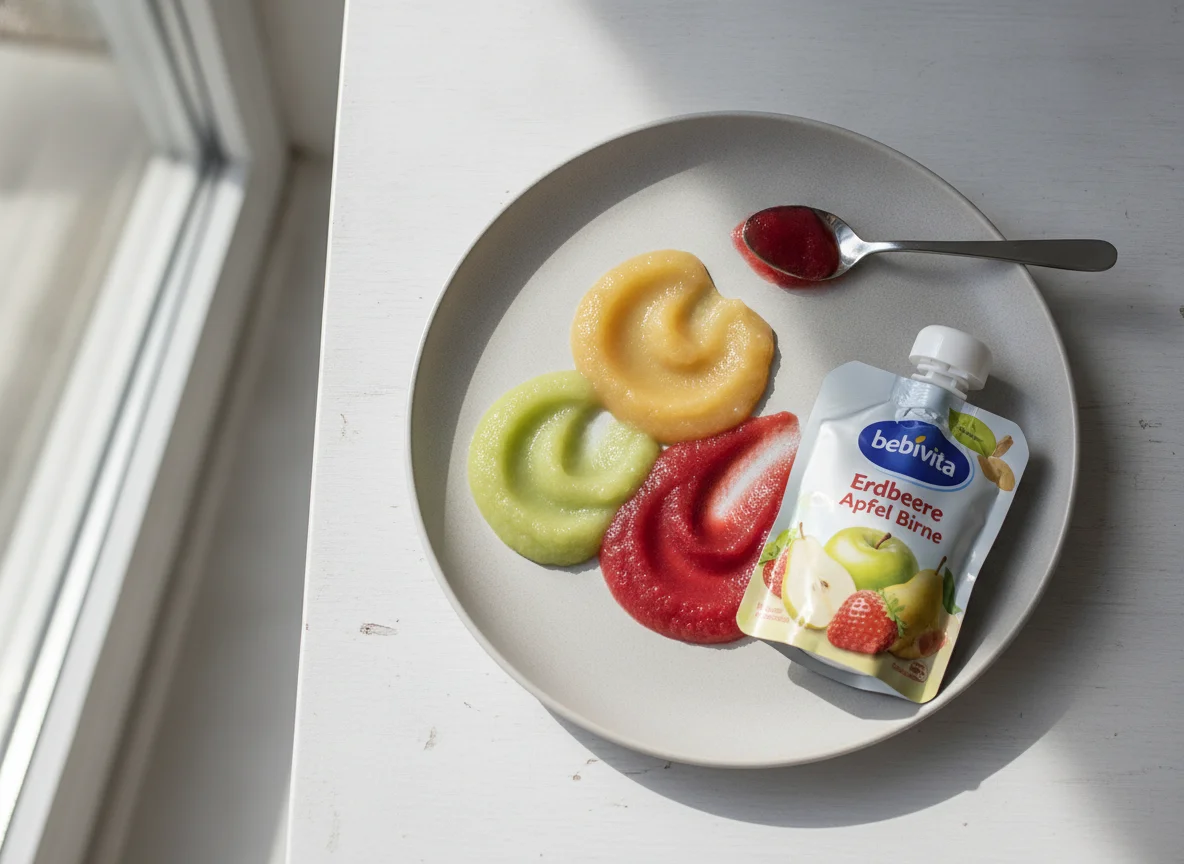 Bebivita Erdbeere in Apfel Birne Quetschbeutel photo