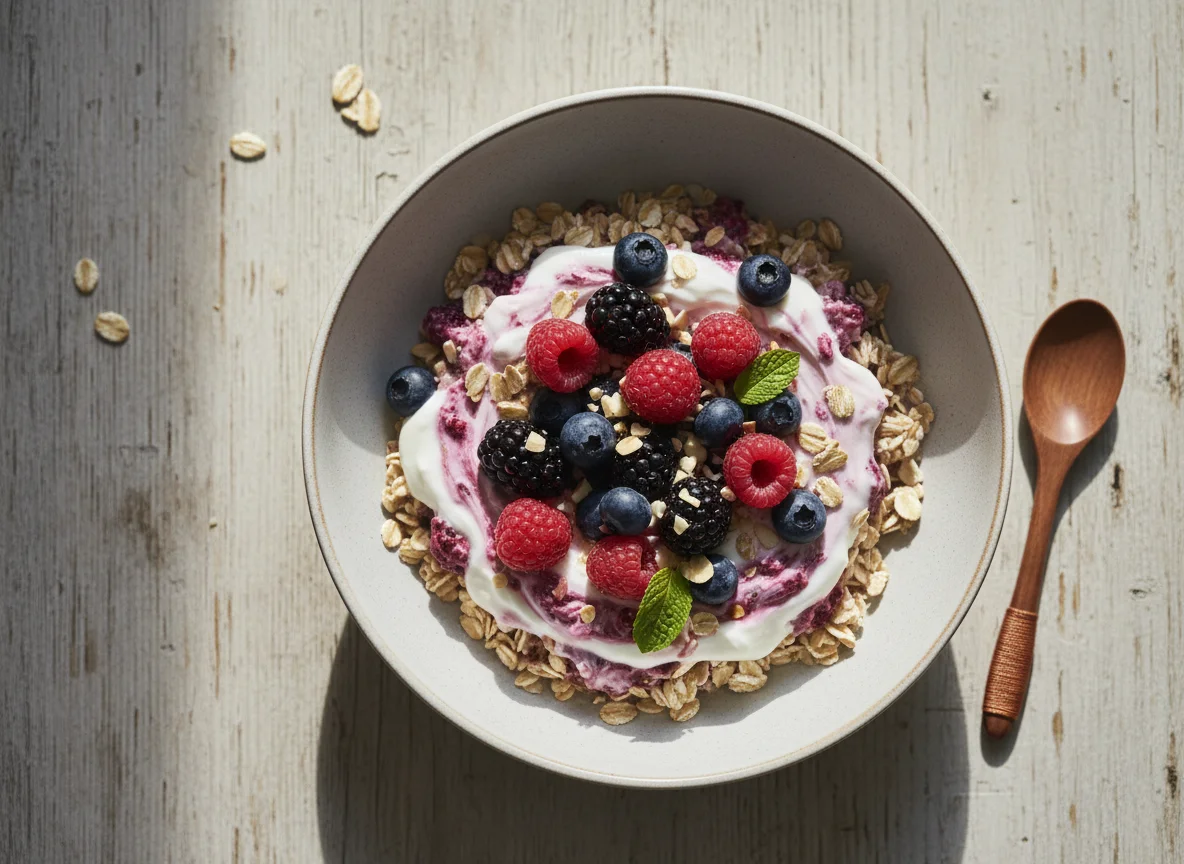 Beeren-Haferflocken-Mischung photo