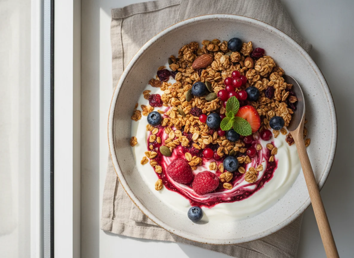Beeren-Joghurt mit Knuspermüsli photo