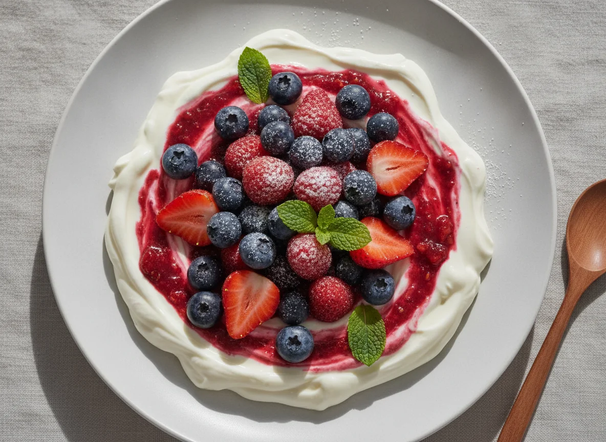 Beeren-Joghurt-Speise photo