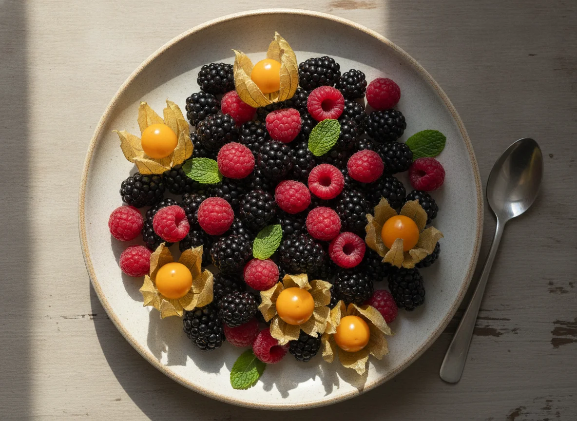 Beerenmischung mit Physalis photo