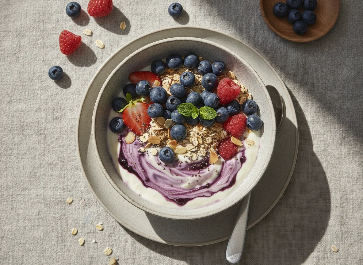Beeren-Müesli mit Joghurt photo