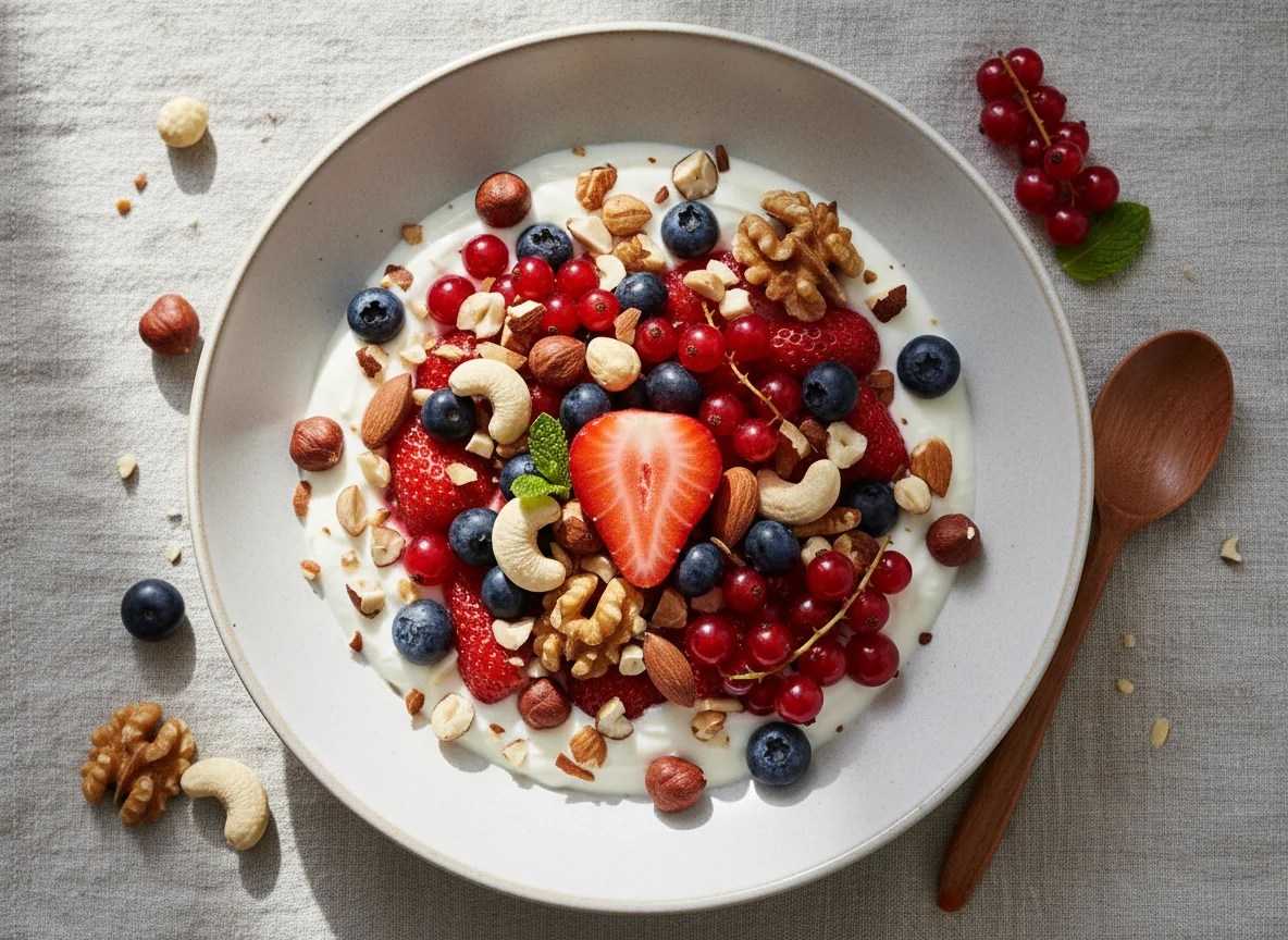 Beeren-Nuss-Joghurt-Schale photo
