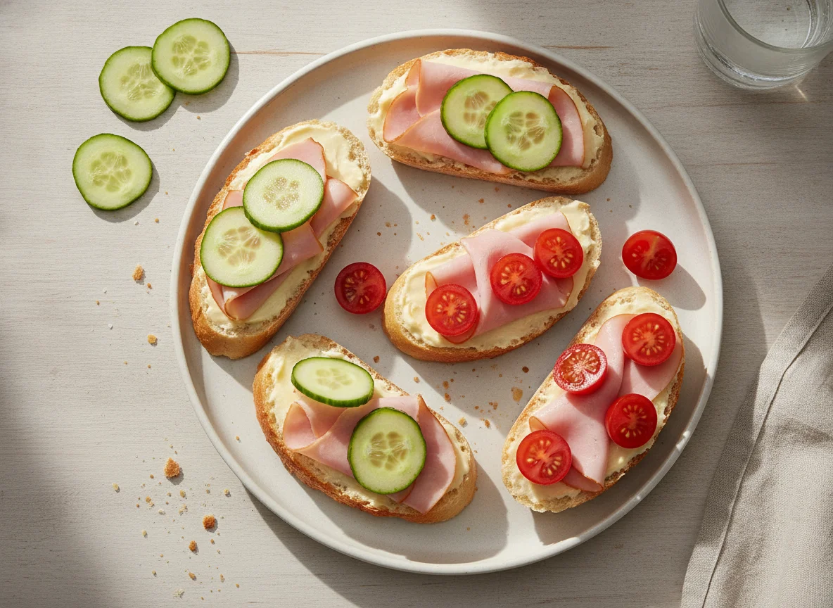 Belegte Baguettescheiben photo