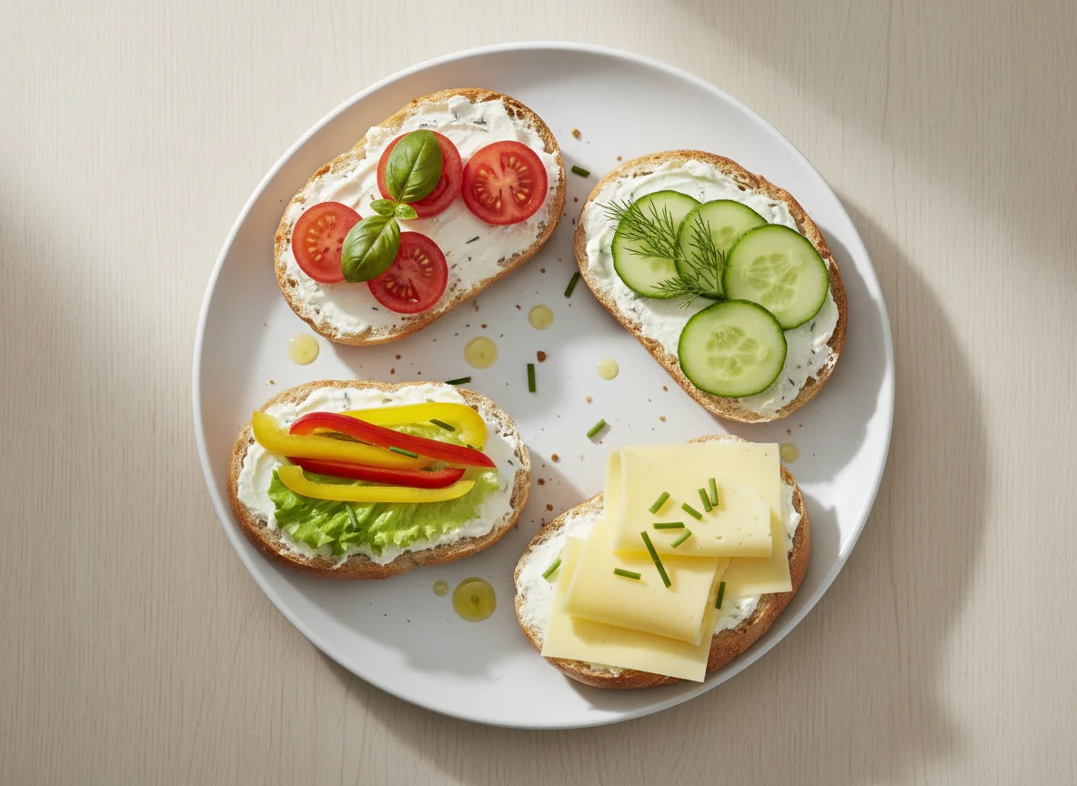 Belegte Brötchenhälften photo