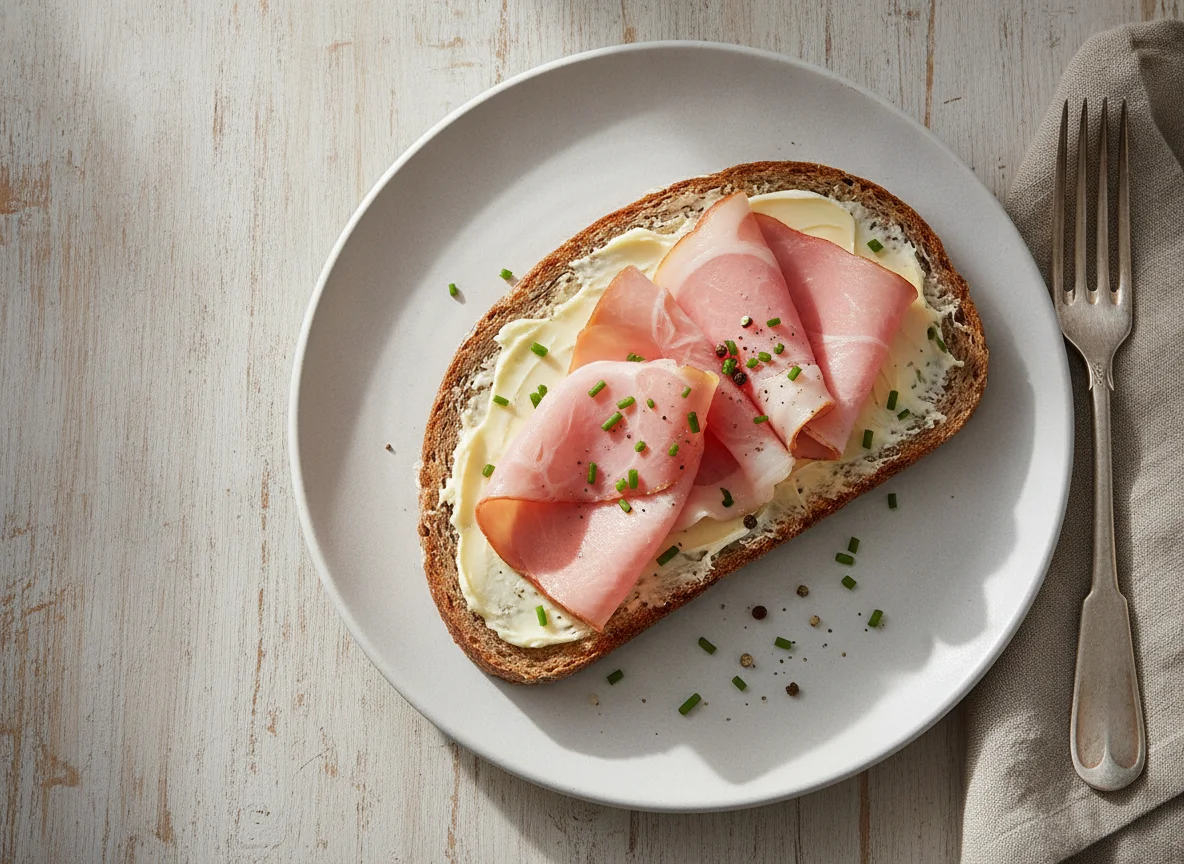 Belegtes Brot mit Schinken photo