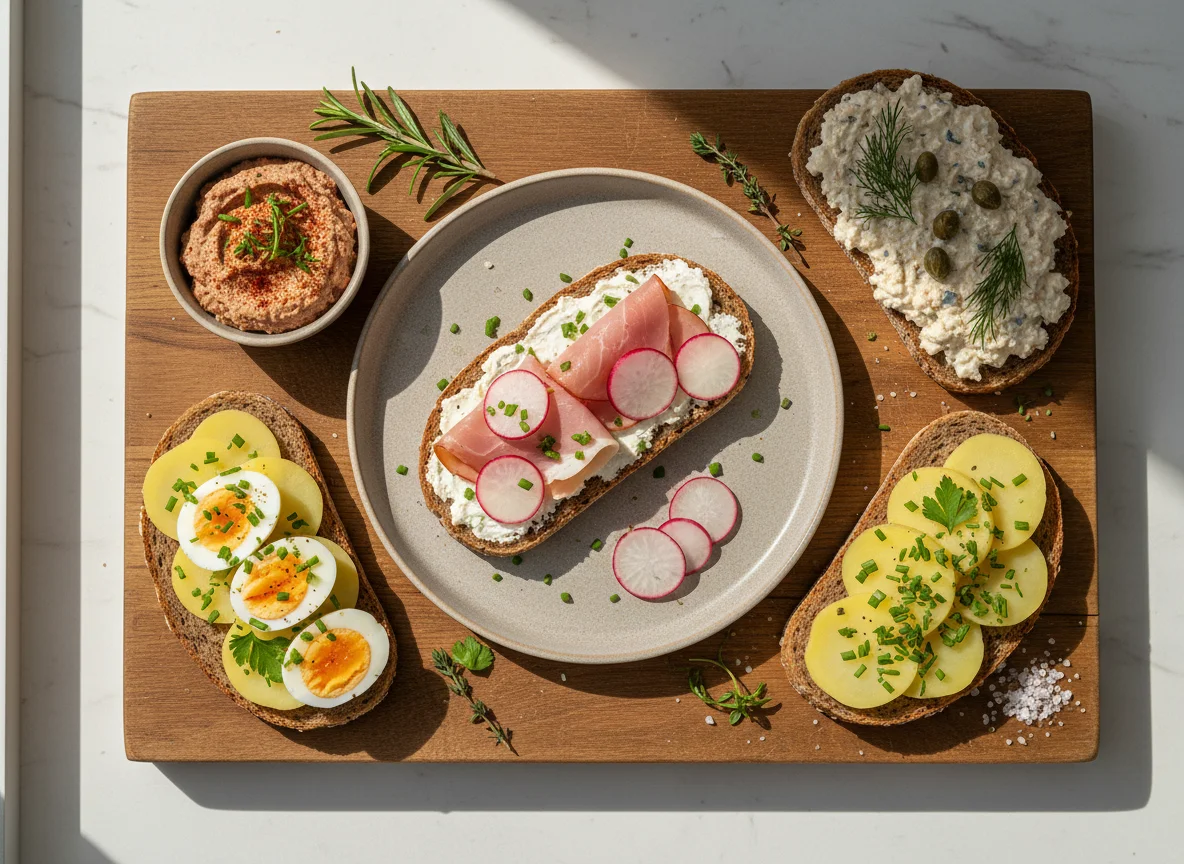 Belegtes Brot und Aufstrich photo