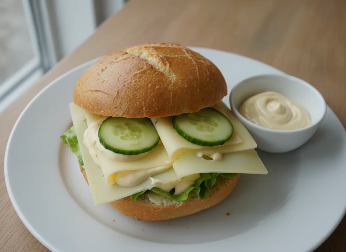 Belegtes Käsebrötchen photo