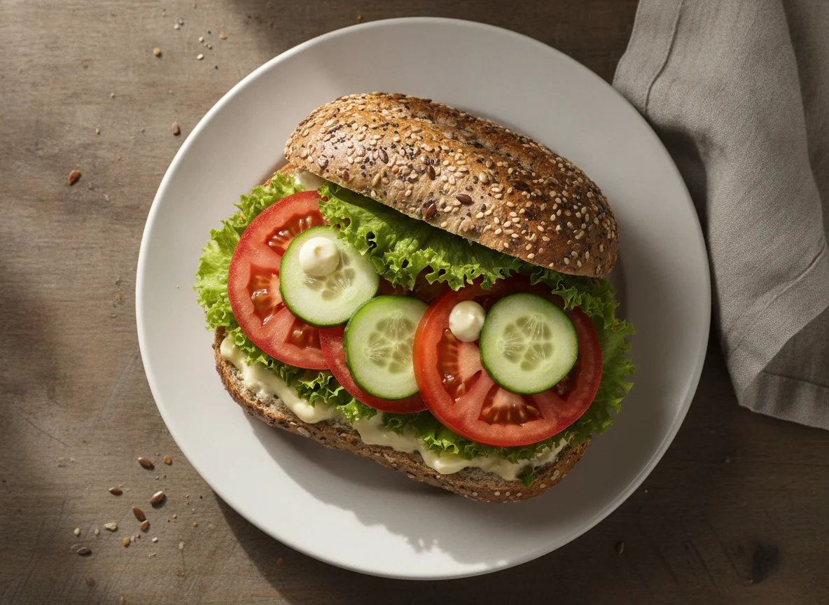 Belegtes Mehrkornbrötchen photo
