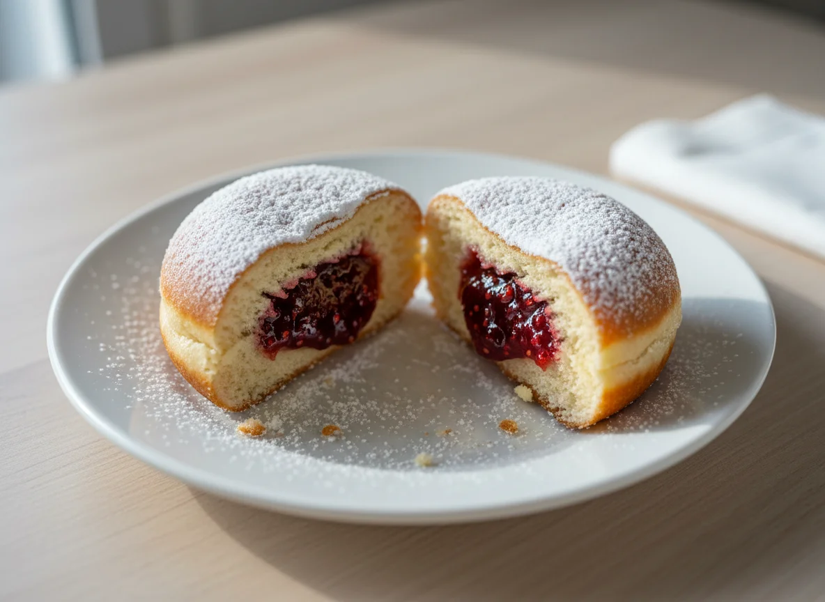 Berliner mit Marmeladenfüllung photo